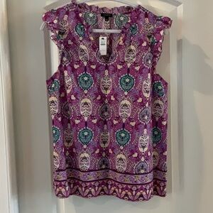 NYT Talbots flutter sleeve top